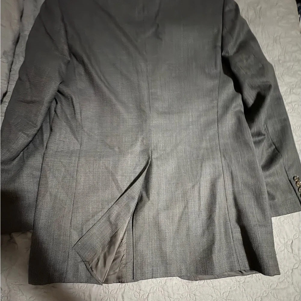 LAUREN RALPH LAUREN gray plaid single-breasted blazer 100% Wool Size 42XL